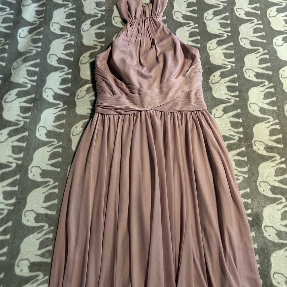 David’s Bridal Elegant Mauve Halter Dress